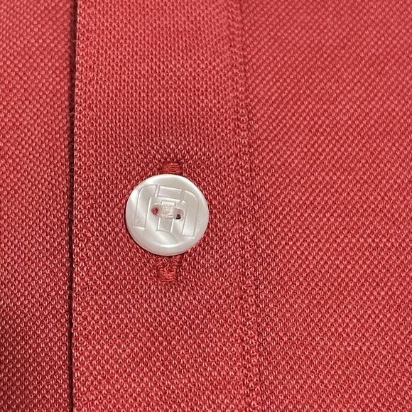 Travis Mathew Polo Shirt Mens XL Red Salmon 3 Button Pima Cotton Blend Golf - Picture 3 of 8
